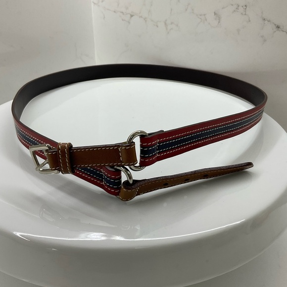 Coach Leather Belt Size Large Women’s  Red Blue Brown 3969 - Picture 9 of 9